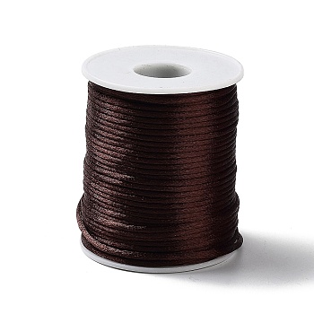 45M Polyester Cord, Satin Rattail Cord, for DIY Chinese Knot Making, Coconut Brown, 1.5mm, about 49.21 Yards(45m)/pc