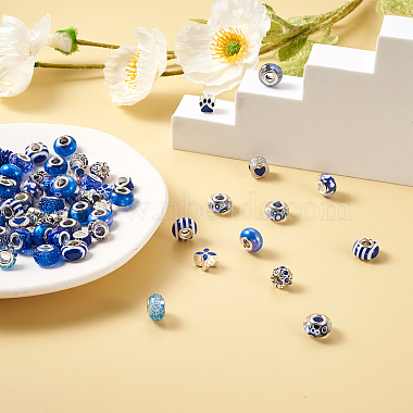 Cheriswelry 98 pièces perles européennes en résine craquelée(DIY-CW0001-14)-6