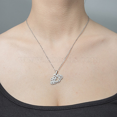 201 Stainless Steel Hollow Cloud with Star Pendant Necklace(NJEW-OY001-76)-2