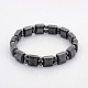 Magnetic Hematite Square and Round Beads Stretch Bracelets for Valentine's Day Gift(BJEW-M066-13)-1