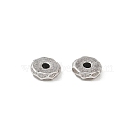 Brass Beads, Facted, Flat Round, Rack Plating, Long-Lasting Plated, Lead Free & Cadmium Free, Antique Silver, 5.5x1.5mm, Hole: 1.2mm(KK-CBADC51-06AS)