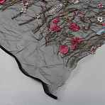 Flower Pattern Polyester Lace Fabric, Clothing Accessories, Black, 1500x0.1mm(DIY-WH0750-147)