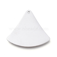 304 Stainless Steel Pendants, Manual Polishing, Stamping Blank Tag, Laser Cut, Fan, Stainless Steel Color, 20x21.5x0.8mm, Hole: 1.2mm(STAS-L238-085-P)