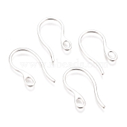 304 Stainless Steel Earring Hooks, with Horizontal Loop, Silver, 22x11.5x1mm, Hole: 3x2mm, 21 Gauge, Pin: 0.7~1mm(STAS-O110-19S)
