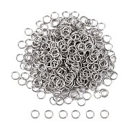 304 Stainless Steel Open Jump Rings, Stainless Steel Color, 22 Gauge, 4x0.6mm, Inner Diameter: 2.8mm, about 430pcs/10g(X-STAS-Q186-02-4x0.6mm)