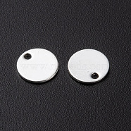 304 Stainless Steel Charms, Stamping Blank Tag, Flat Round, Silver, 10x0.8mm, Hole: 1.2mm(STAS-H436-66S-10mm)