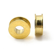 Ion Plating(IP) 304 Stainless Steel Spacer Beads, Flat Round, Real 14K Gold Plated, 6x2mm, Hole: 2mm(STAS-F284-33G)