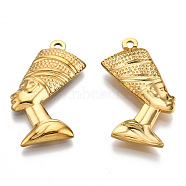 201 Stainless Steel Pendants, Human Charm, Real 18K Gold Plated, 31x19x3mm, Hole: 1.6mm(X-STAS-N098-146LG)