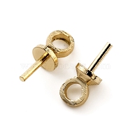 Brass Peg Bails Pendants, For Half Drilled Beads, Real 14K Gold Plated, 7mm, Hole: 2mm, Pin: 0.6mm(KK-WH0046-28)