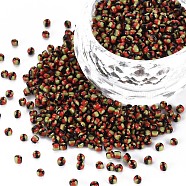 12/0 Glass Seed Beads, Opaque Colours Seep, Black, 2mm, hole: 0.8mm(SEED-S005-12)
