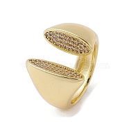 Brass Adjustable Micro Pave Cubic Zirconia Rings, Real 18K Gold Plated, Inner Diameter: 18.6mm(RJEW-K257-78G)