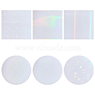 6Pcs 6 Style Silicone Pads, Holographic Inlay Resin Mold, Flat Round & Square, Mixed Shapes, 82~89x82~88x2mm, 1pc/style(SIL-GA0001-12)