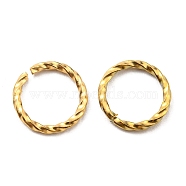 304 Stainless Steel Jump Rings, Open Jump Rings, Twisted, Round Ring, Real 18K Gold Plated, 18 Gauge, 10x1mm, Inner Diameter: 7.5mm(STAS-G310-18B-G)