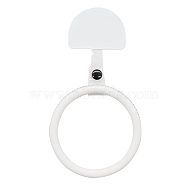 Portable Mobile Phone Shell Anti-Lost Pendant Ring, Silicone Bands, White, 9x7.5x0.72cm(PW-WG62755-04)