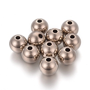 CCB Plastic Beads, Round, Platinum, 11.5mm, Hole: 2.7mm(CCB-L011-052P)