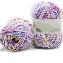 5-Ply Segment Dyed Milk Cotton Yarn, for Knitting Hat Blanket Scarf Clothes, Lilac, 2.5mm, 50g/skein(PW-WG56798-06)