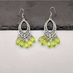 Alloy Dangle Earrings, Oval(XA1466)