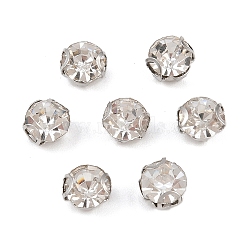 Flat Round Sew on Rhinestone Montee Beads, with 201 Stainless Steel Prong Settings, Garments Accessories, Stainless Steel Color, 5x4.5mm, Hole: 1mm(STAS-B107-01B-01P)