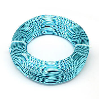 Round Aluminum Wire, Flexible Craft Wire, for Beading Jewelry Doll Craft Making, Dark Turquoise, 18 Gauge, 1.0mm, 200m/500g(656.1 Feet/500g)