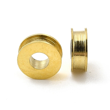 Ion Plating(IP) 304 Stainless Steel Spacer Beads, Flat Round, Real 14K Gold Plated, 6x2mm, Hole: 2mm