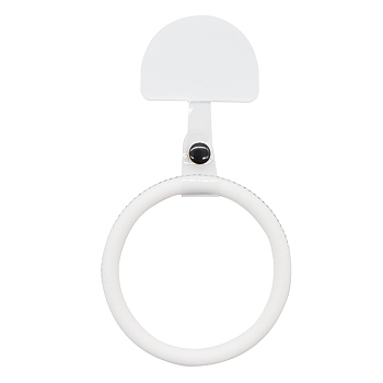 Portable Mobile Phone Shell Anti-Lost Pendant Ring, Silicone Bands, White, 9x7.5x0.72cm