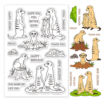 PVC Plastic Stamps, for DIY Scrapbooking, Photo Album Decorative, Cards Making, Stamp Sheets, Animal Pattern, 16x11x0.3cm