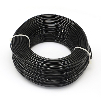 Round Aluminum Wire, Flexible Craft Wire, for Beading Jewelry Doll Craft Making, Black, 20 Gauge, 0.8mm, 300m/500g(984.2 Feet/500g)
