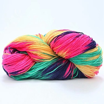 Acrylic Fiber Yarn, Gradient Color Yarn, Colorful, 2~3mm, about 50g/roll