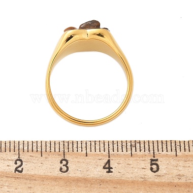 Anillos de dedo con ojo de tigre natural en forma de corazón(RJEW-D303-01G-01)-3