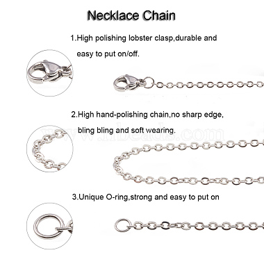 304 Stainless Steel Necklace(MAK-K004-09P)-4