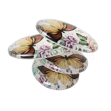 Butterfly Printed Glass Oval Cabochons(X-GGLA-N003-18x25-C42)-3