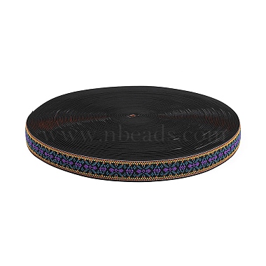 Ethnic Style Embroidery Flat Polyester Elastic Rubber Cord/Band(OCOR-WH0079-97B)-2