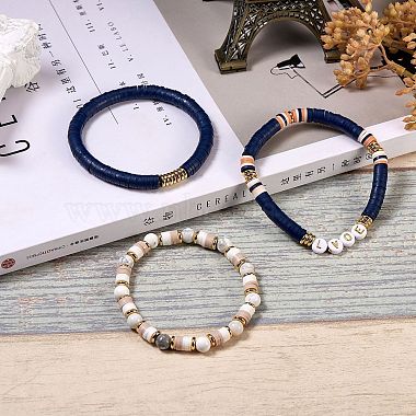 Love Beads Stacking Stretch Bracelets Set for Women(BJEW-SZ0001-93)-5