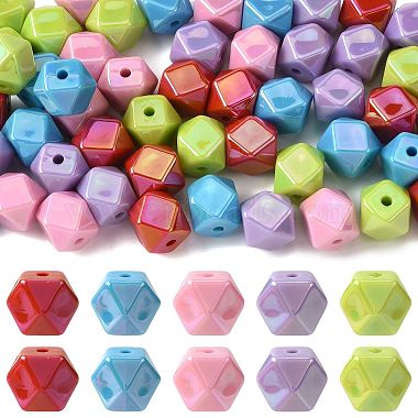 50Pcs 5 Colors UV Plating Opaque Acrylic Beads(OACR-FS0002-87)-1