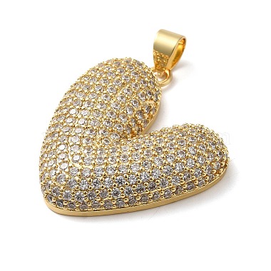 Brass Micro Pave Clear Cubic Zirconia Pendants(KK-B094-04G)-2