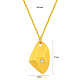 Stainless Steel Rhinestone Polygon Pendant Necklaces(JX4099-1)-6