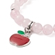 Naturelle quartz rose de perle bracelets extensibles(BJEW-TA00228)-2