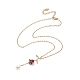 Alloy Enamel Rose with Butterfly Lariat Necklaces with 304 Stainless Steel Chains(NJEW-JN04321)-1