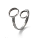 Non-Tarnish 304 Stainless Steel Open Cuff Ring Findings(STAS-E124-05E-P)-1