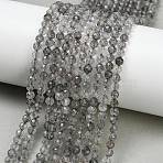 Natural Cloudy Quartz Beads Strands, Round, Faceted, 4~4.5mm, Hole: 0.7mm, about 93pcs/strand, 15.39''(39.1cm)(GG-CBA3921-A06-4mm)