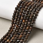 Natural Fire Opal Beads Strands, Faceted, Round, 4mm, Hole: 0.7mm, about 93pcs/strand, 15.55''(39.5cm)(G-G180-A01-02)