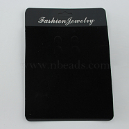 Plastic Earring Display Cards, Rectangle, Black, 192x140x0.8mm(EDIS-S018)