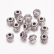 Tibetan Style Spacer Beads, Lead Free & Cadmium Free & Nickel Free, Rondelle, Antique Silver, about 6mm in diameter, 4.5mm thick, hole: 3mm, about 47pcs/20g(Y-LF0918Y-NF)