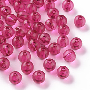 Transparent Acrylic Beads, Round, Fuchsia, 8x7mm, Hole: 2mm, about 1745pcs/500g(MACR-S370-A8mm-706)