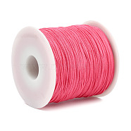 Braided Nylon Thread, DIY Material for Jewelry Making, Deep Pink, 0.8mm, 100yards/roll(NWIR-K013-A12)