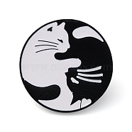 Cartoon Cat Enamel Pins, Black Alloy Badge for Backpack Clothes, Black, 30x1.8mm(JEWB-D026-01B)