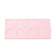 Silicone Wax Seal Mats, for Wax Seal Stamps, Mixed Shapes, Pink, 220x100x3.5mm, Inner Diameter: 37~41x36~48mm(SIL-F004-01)
