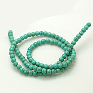 Synthetical Turquoise Beads Strands, Dyed, Round, 4~5mm, Hole: 0.8mm; about 95 pcs/strand, 16 inch(X-TURQ-GSR4mm129)