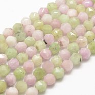 Natural Kunzite & Hiddenite Beads Strands, Spodumene Beads, Faceted, Round, 6.5~7mm, Hole: 1mm, about 54pcs/strand, 14.5~14.7 inches(37~37.5cm)(G-G682-24-8mm)
