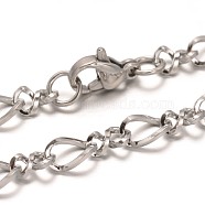 304 Stainless Steel Figaro Chain Bracelets, with Lobster Clasps, Stainless Steel Color, 8-1/8 inch(205mm), 5x2mm(BJEW-L531-06P)